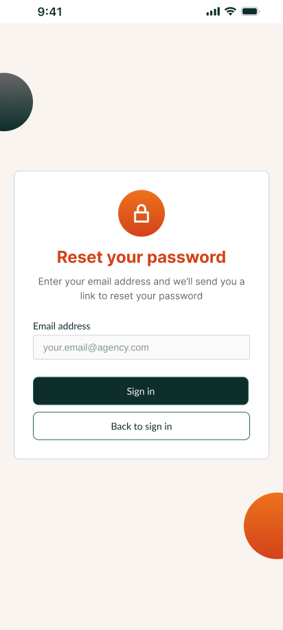 New mobile — reset password